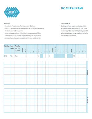 Two Week Sleep Diary