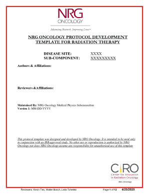 NRG Oncology Radiation Therapy Protocol Template