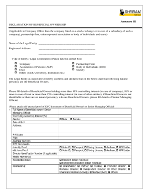 Declaration of Beneficial Ownership