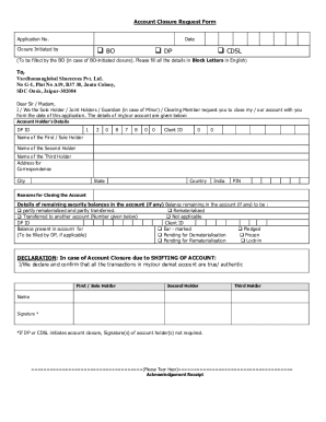 Account Closure Request Form