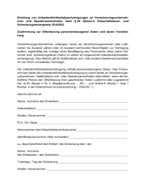 German Tax Clearance Consent Form
