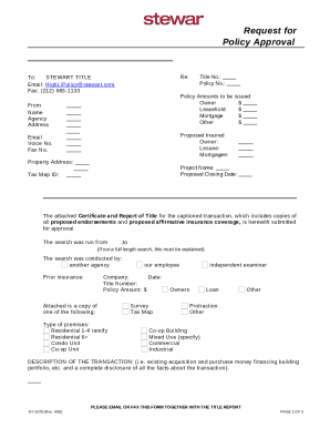 Request for Policy Approval