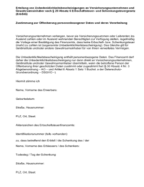 German Tax Clearance Consent Form