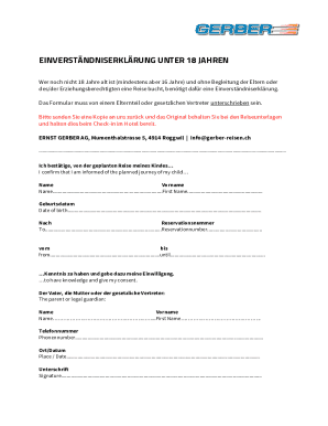 Minor Travel Consent Form