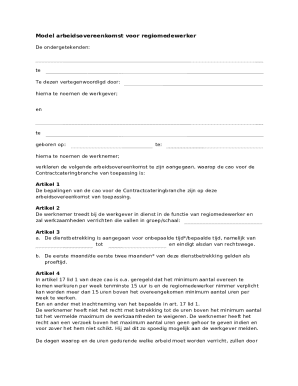 Regiomedewerker Labor Agreement