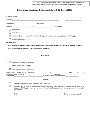 Italian Housing Declaration Form