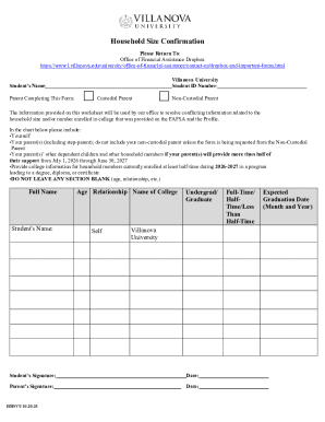Household Size Confirmation Form