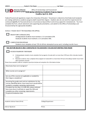 2026 Spring Satisfactory Academic Progress Appeal