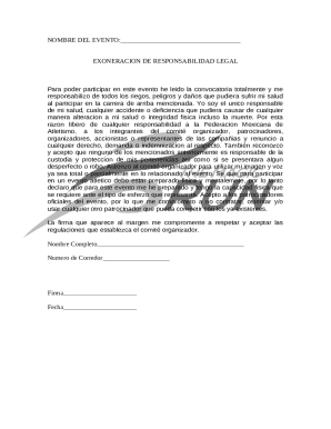 Exoneracion de Responsabilidad Legal
