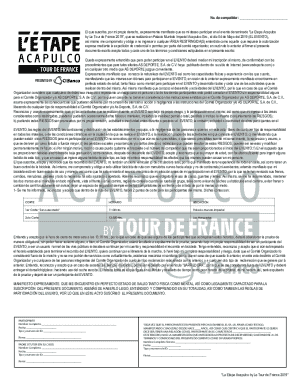 Participant Waiver for La Etapa Acapulco by Le Tour de France 2019