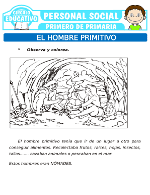 El Hombre Primitivo para Primero de Primaria