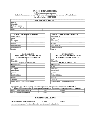Child Admission Application