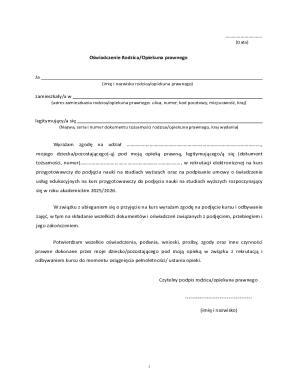 Parent Guardian Consent Form