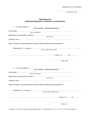 Parental Employment Declaration Form