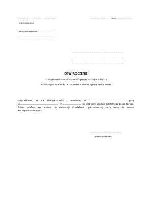 Poland Business Activity Affidavit