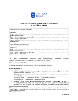 Legal Guardian Consent Form for University Admission