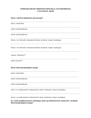 Legal Consent Form for Student Enrollment