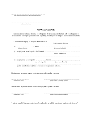 Child Attendance Declaration