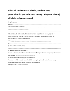 Employment or Study Declaration Form