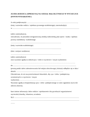 Parent Consent Form for Child Participation