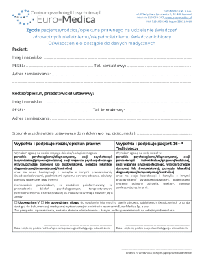 Medical Consent Form for Minors