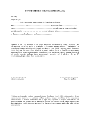 Residence Certificate