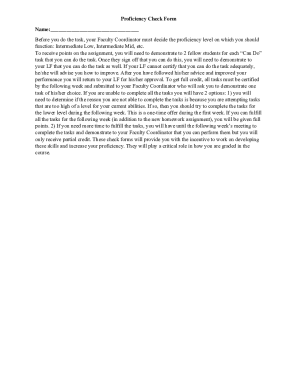 Proficiency Check Form