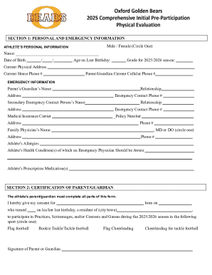 Athlete Medical Consent Form