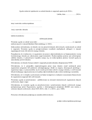 Parental Consent for Child Sports Activities 2024