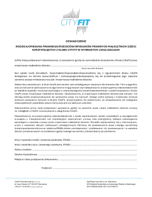 CityFit Minor Consent Form