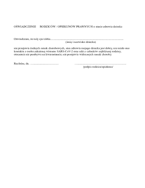 Parental Health Declaration Form