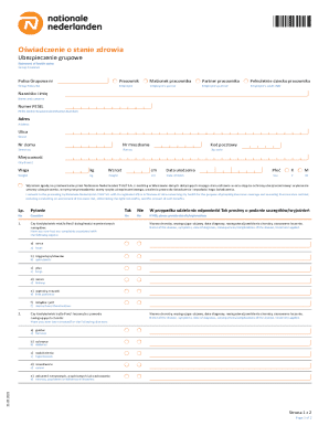 Polish Group Insurance Health Declaration Form