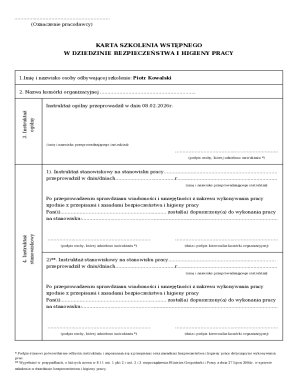 Polish Workplace Safety Training Form