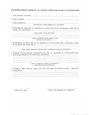 Employment Application Form