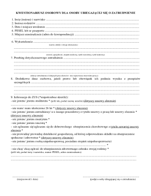 Employment Application Form