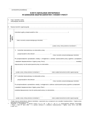 Workplace Safety Training Record