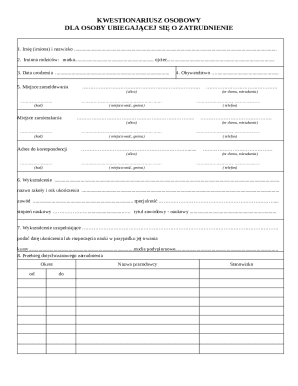 Employment Application Form