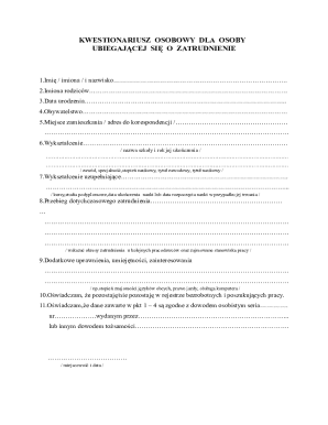 Job Application Form