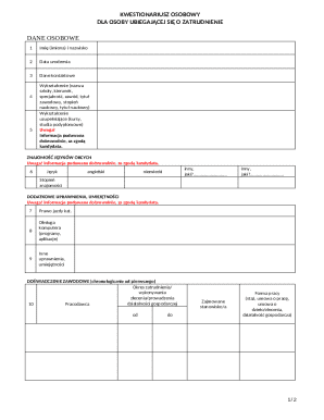Employment Application Form