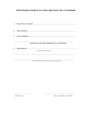 Polish Employment Application Form