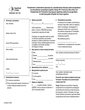 New York Wage Rate and Payment Day Notice