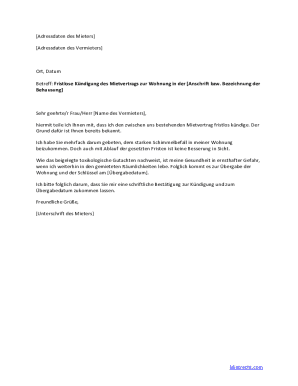 German Tenant Termination Letter