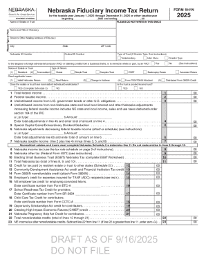 Nebraska Fiduciary Income Tax Return Form 1041N