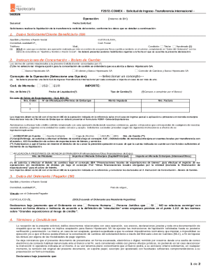 F2972-COMEX International Transfer Request Form
