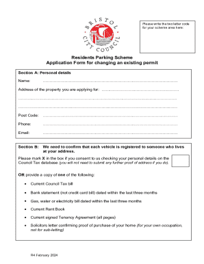 Residents Parking Scheme Application Form