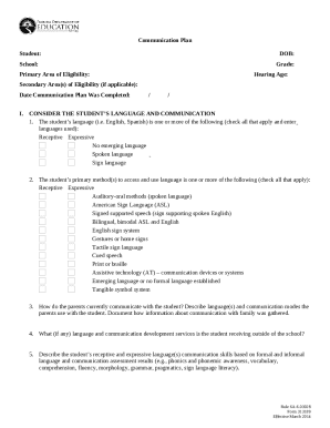 Communication Plan for Students with Hearing Impairments