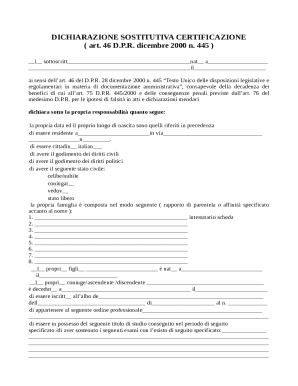 Italian Self-Certification Form
