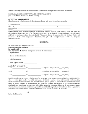 Italian Declaration Substitution Form