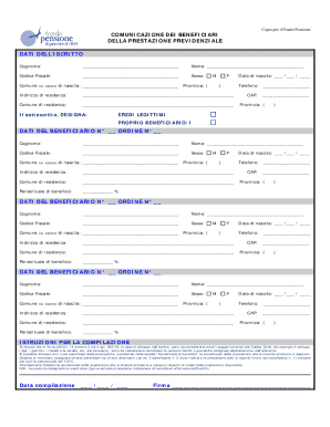 Pension Fund Beneficiary Communication Form