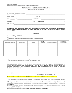 Italian Anti-Mafia Declaration Form
